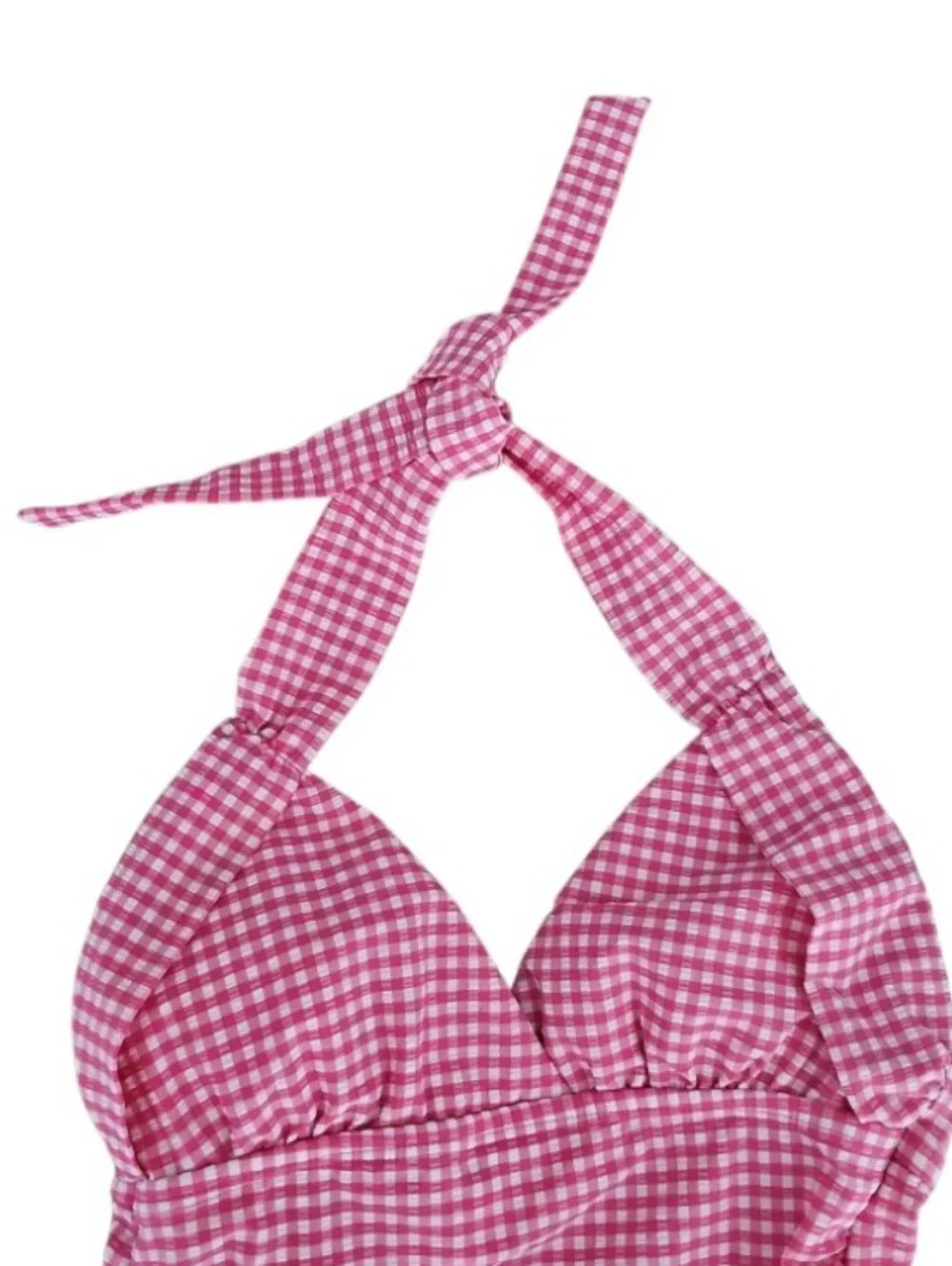 Draper James RSVP Pink Gingham One Piece Swimsuit XS Retro Pinup Chic Beach